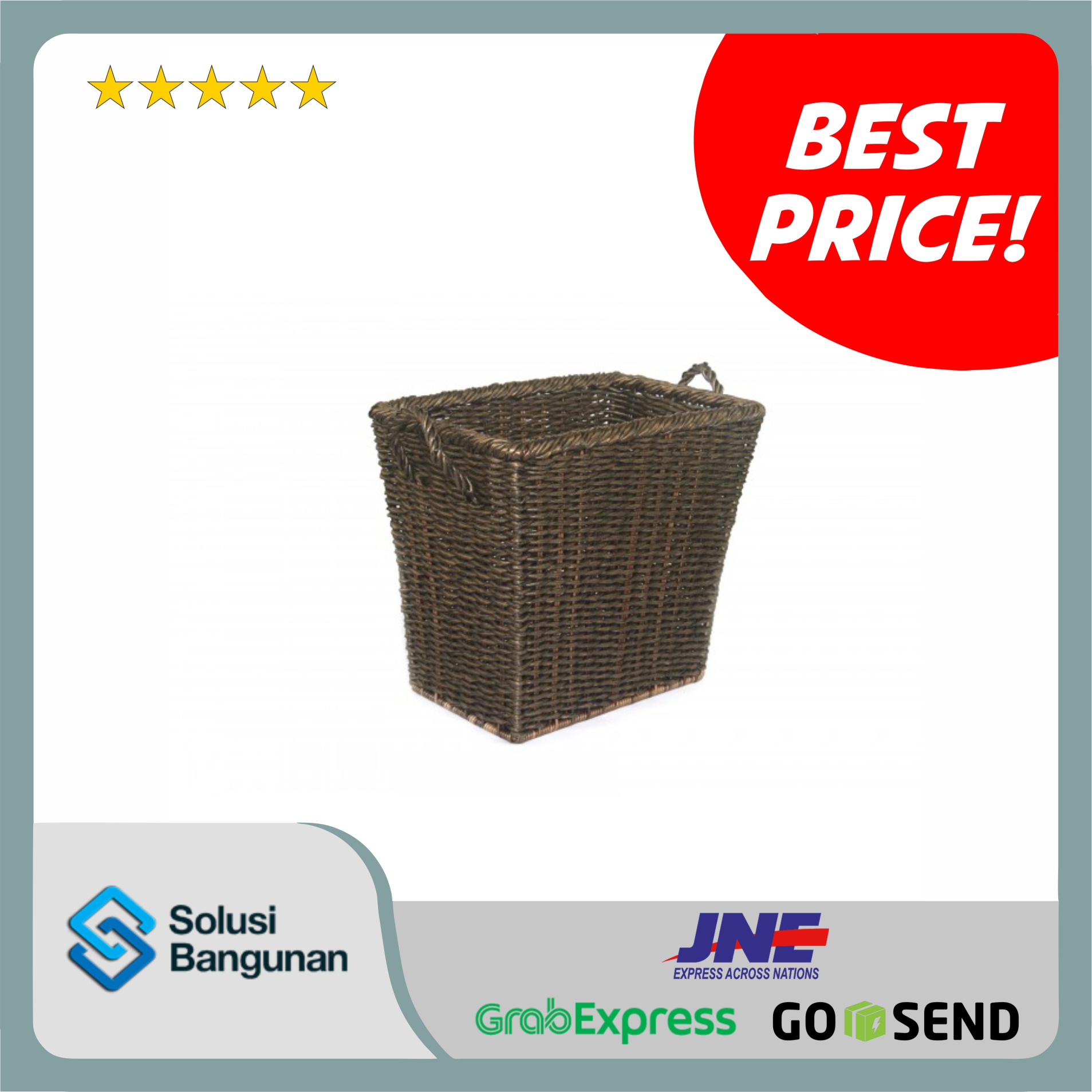 H397A5 - Hospitality Water Hyacinth Square Urban Basket Flash Expresso
