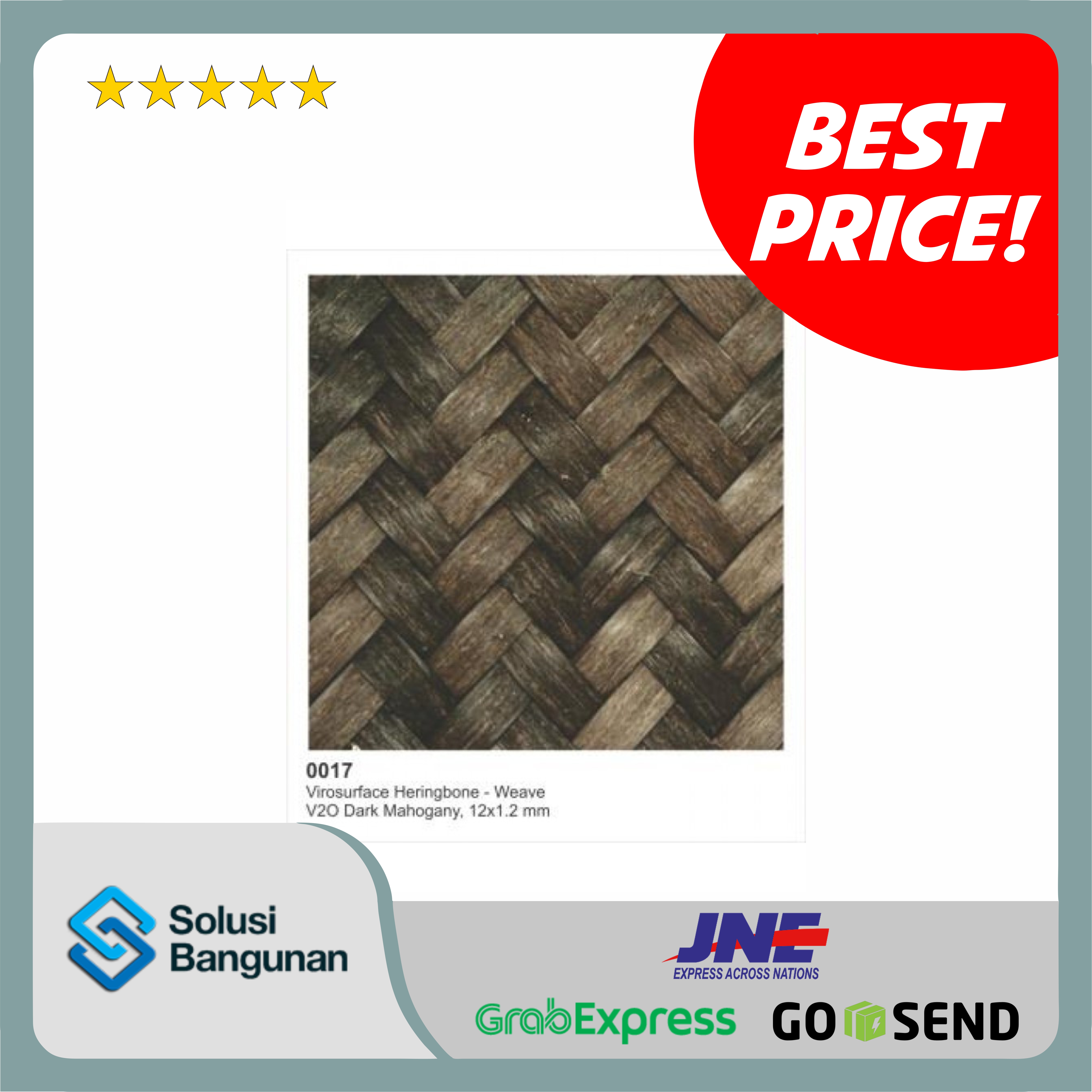 Viro Surface Herringbone Weave Dark Mahogany Brush Effect