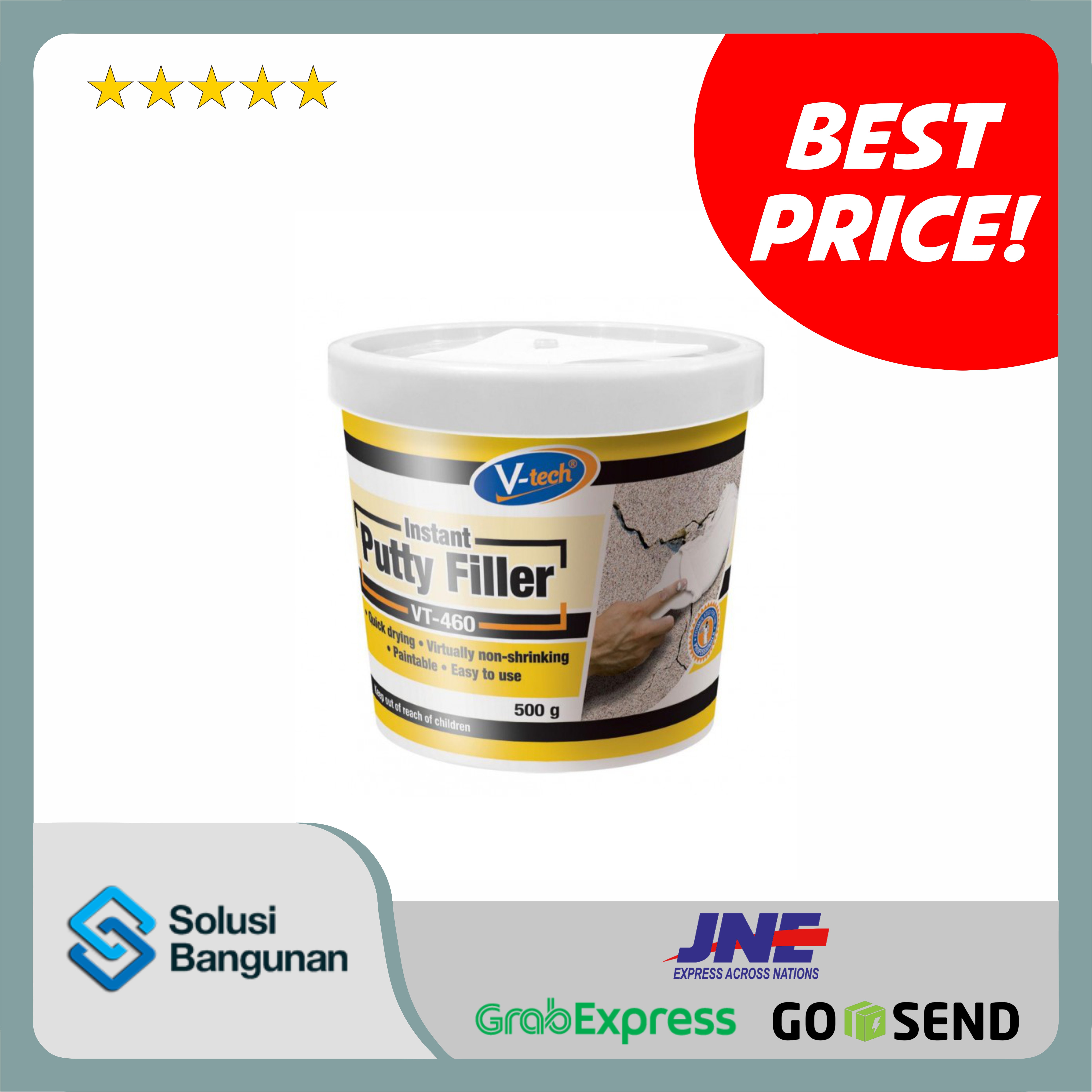 VT-460 INSTANT PUTTY FILLER - WHITE 500GR